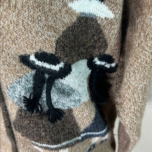 Brown Cardigan with Dancing Figures - Picture 2 of 4